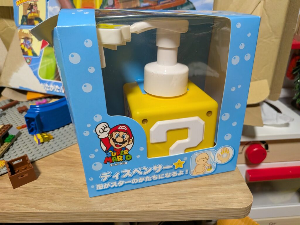 【お風呂嫌い克服！】スーパーマリオ 泡タイプソープディスペンサーで育児をスムーズにしよう！